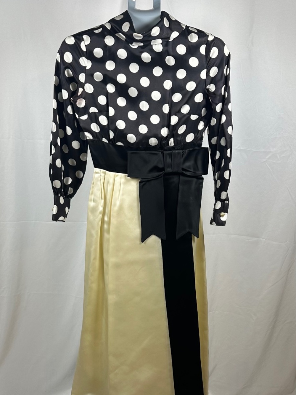 Howard Wolf 1960s Vintage Satin Dinner Party Dress, Size 8